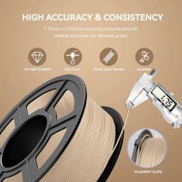 JAYO 3D Wood PLA Printer Filament 1.75mm 15% Real Wood Fibers Dimensional Accuracy +/- 0.02mm Fits Most FDM 3D Printers 4 Rolls
