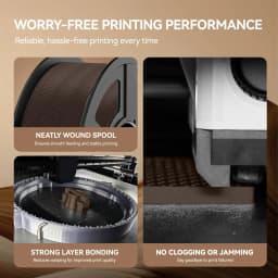 JAYO 3D Wood PLA Printer Filament 1.75mm 15% Real Wood Fibers Dimensional Accuracy +/- 0.02mm Fits Most FDM 3D Printers 4 Rolls