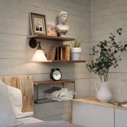 3pcs wooden wall-mounted shelves, hanging floating board wall storage racks, living room wall shelves