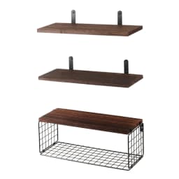 3pcs wooden wall-mounted shelves, hanging floating board wall storage racks, living room wall shelves