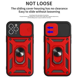 For iPhone 16 15 14 13 12 11 Pro Max Mini XS XR X Plus Military Grade Bumpers Ring Cover Slide Camera Lens Protector Armor Case