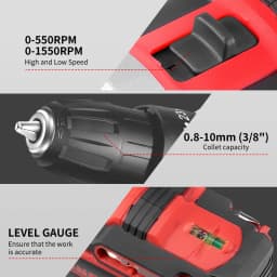 ONEVAN 2 Gear Electric Impact Drill Cordless Multifunctional 25+3 Torque Screwdriver Drill Power Tool For Makita 18V Battery Pin