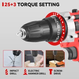 ONEVAN 2 Gear Electric Impact Drill Cordless Multifunctional 25+3 Torque Screwdriver Drill Power Tool For Makita 18V Battery Pin