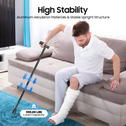 Safe Pedal Stairs Cane, Non-slip Crutches, Walking Stick Stair Lift Aid 4-legged for Elderly Seniors Adjustable 85-105cm