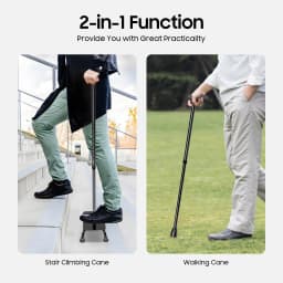 Safe Pedal Stairs Cane, Non-slip Crutches, Walking Stick Stair Lift Aid 4-legged for Elderly Seniors Adjustable 85-105cm
