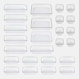 25 Bottom-Striped PET Drawer Organizers, Hassle-Free Storage Boxes for Drawer Tidying