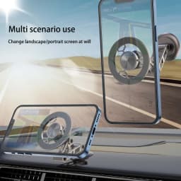 360 Rotation Foldable Magsafe Magnetic Car Phone Holder Auto Dashboard Windshield GPS Navigation Car Bracket Zinc Alloy Stand