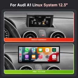RoadTop Car Multimedia Display For Audi A1 2012-2018 12.3'' Linux Screen With Wireless Carplay Android Auto Mirrorlink Functions
