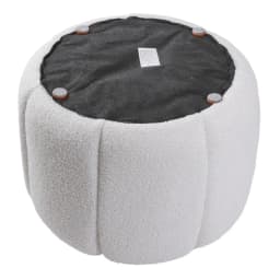 Voltsify Round Shape Teddy Fabric Multifunctional Household Footstool