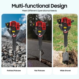 1900W 52CC Tree Digging Machine Multifunction Digging Aluminum Alloy Root Digger Gas-powered Transplanting