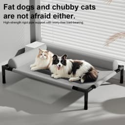 Raised Mesh Cooling Dog Cat Cot with Removable Washable Bolsters Pet Sofa Bed Cooling Pet Sofa Cot for Large Dogs Indoor Outdoor