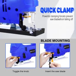 400W Cordless Jigsaw with 1500mAh Li-Ion Battery and Charger, Brushless Motor, 8pcs Blades, LED Light, 3000 SPM, for Wood Metal