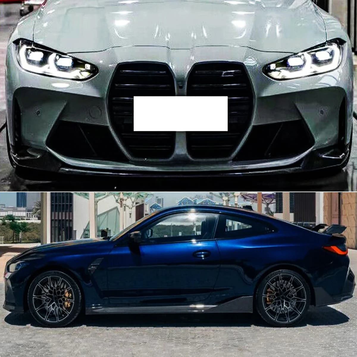 Side Skirts Extension BodyKits Front Bumper Splitter Lip for 4 Series BMW G80 M3 G82 Coupe G83 Convertible M4 2021 2022 2023