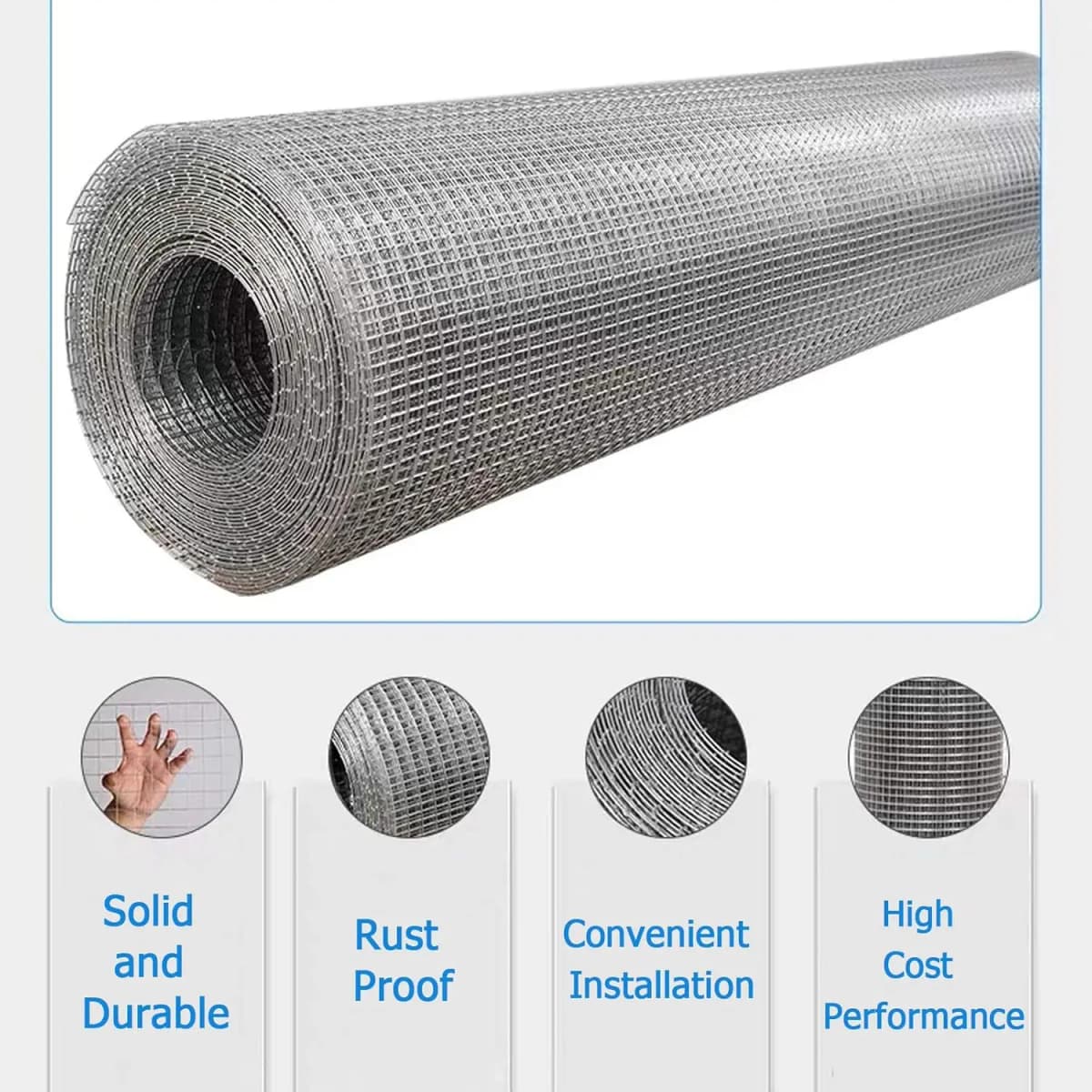 915mm x 30m Galvanized Welded Wire Mesh, Garden Fencing Netting, Hardware Cloth for Chicken Coop, Rabbit Hutch, Animal Enclosure