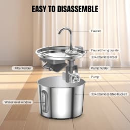 BRIEFNESS 2.2L Cat Dog Water Bowl, Circulating Pet Water Fountain with Triple Filtration System, Ultra Quiet Pump & LED Indicator for Cats & Small Dogs