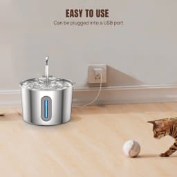 BRIEFNESS 2.2L Cat Dog Water Bowl, Circulating Pet Water Fountain with Triple Filtration System, Ultra Quiet Pump & LED Indicator for Cats & Small Dogs