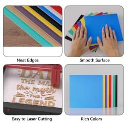 8pcs 3mm 30x30cm Paint-free Colorful Plywood for Model Making Laser Cutting Engraving Colorful Paint-free design