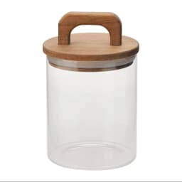 Voltsify 800ML Glass Storage Jar with Wooden Lid Food Storage Jar Tea Storage Containers Canisters