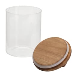 Voltsify 800ML Glass Storage Jar with Wooden Lid Food Storage Jar Tea Storage Containers Canisters
