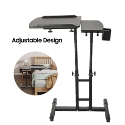 Mobile Tattoo Workstation Tray Cart With 4 Wheels, Adjustable Arm Rest, Modern Style, 25.2 X 15.75 X 22.64-35.43 Inches