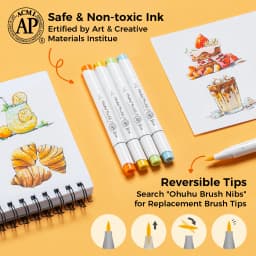 Ohuhu Honolulu S 48 Colors Marker Pen Set Alcohol Art Markers Red Dot Design Dual Tips Sketching Drawing School Art Supplies