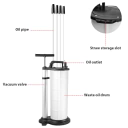 9L Fluid Extractor Manual Hand-Operated Car Brake Oil Changer with Hose Vacuum Fluid Oil Pump for Car Accessories