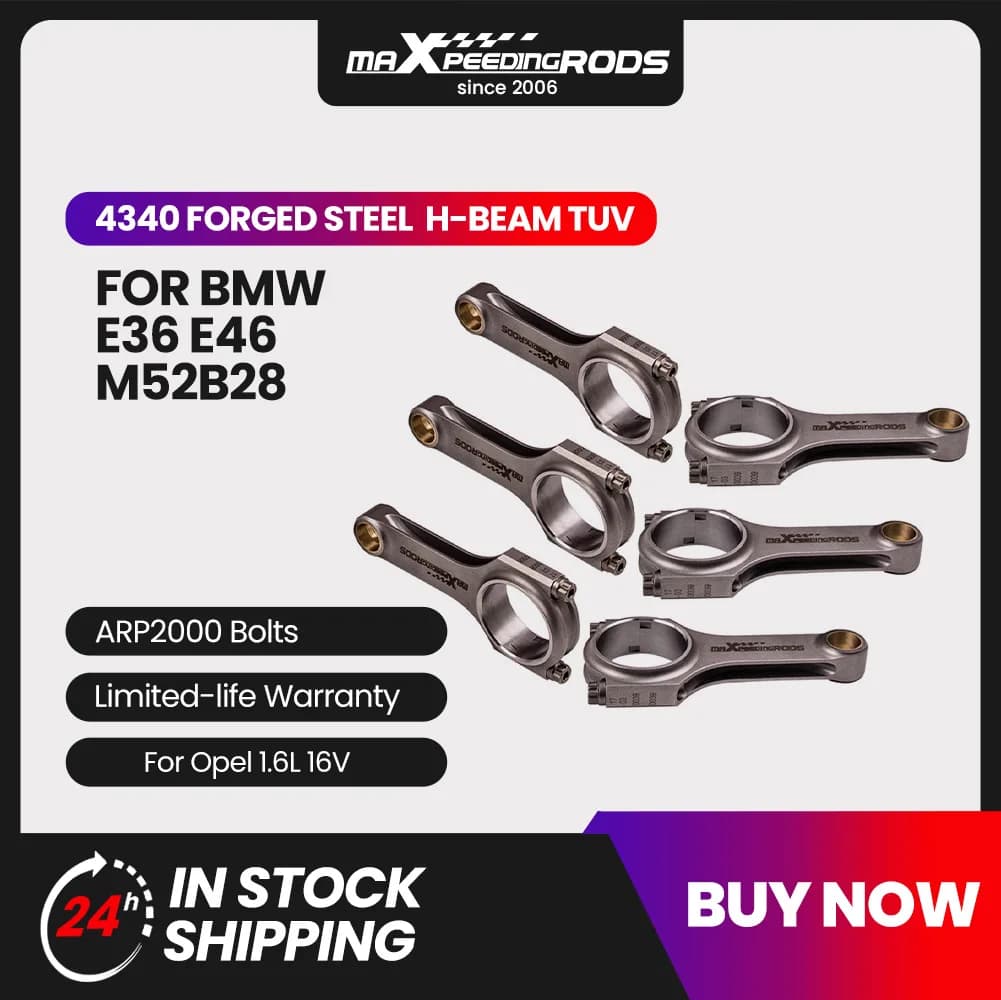 Connecting Rod for BMW M52B28 135m E36 328i M52TU ARP 2000 bolt 4340 Forged for 328i 528i E36 E46 M52B28 135mm Bielle Conrods