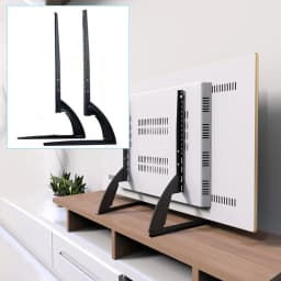 Universal TV Cabinet Feet for LCD LED TVs from 32-55 Inches, Height Adjustable, Removable TV Cabinet Base, VESA 800x400 mm, Max.