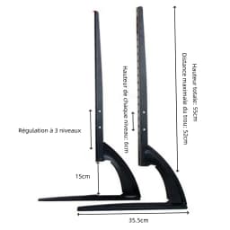 Universal TV Cabinet Feet for LCD LED TVs from 32-55 Inches, Height Adjustable, Removable TV Cabinet Base, VESA 800x400 mm, Max.