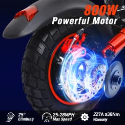 800W Portable Electrice Scooter with Seat, 10"Off-Road Vacuum Tire, 30 Miles Range,Foldable E-Scooter