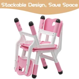 Kids Chairs 2 Pack, 3 Level Height Adjustable Chairs for Children Girls Boys , Plastic Kids Chair for Home Family Classroom