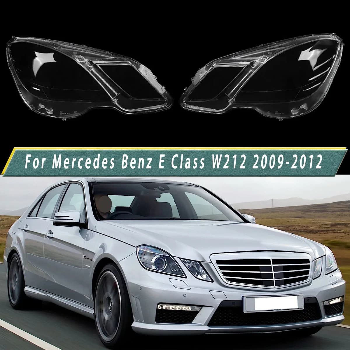 1 Pair Headlight Lens Cover Replacement For Mercedes-Benz E Class W212 2009-2013 Headlight Housing for A2128209561, A2128209661