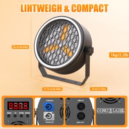 Datewink 2/4Pcs 90W Golden COB LED Par Light With RGB Strip Retro Stage Lighting Effect DMX For DJ Disco Party Wedding Nightclub