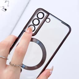 For Magsafe Wireless Charge Case For Samsung Galaxy S22 S21 Ultra Plus S 21 22 5G 4G Soft Transparent Clear Silicone Full Covers