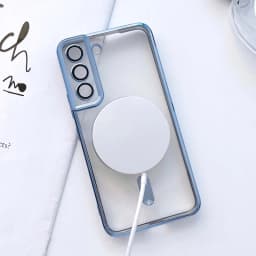For Magsafe Wireless Charge Case For Samsung Galaxy S22 S21 Ultra Plus S 21 22 5G 4G Soft Transparent Clear Silicone Full Covers