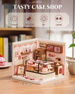 Robotime Rolife Super Creator Series Dollhouse Building Blocks Home Decor Creative Christmas Gift Tasty Cake Shop for Women