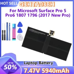 For Microsoft Surface Pro 6 Pro 5 1807 1796 (2017 New Pro) 7.47V 5940mAh New Laptop Battery G3HTA038H DYNM02 +tools