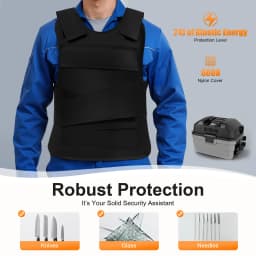 21.65*20.87inch Outdoors Protective Vest Manganese Steel Adjustable Security Training Protective Vest for Security Personnel Pol