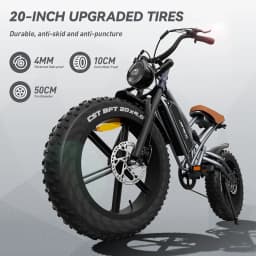 Jansno ebike X50 Adult Electric Bicycle 1000W Men's E-Mountain Bike 48V 17AH Battery 20 Inch Fat Tire Off-Road Electric Bike