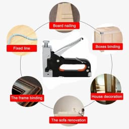 Heavy Duty 3-in-1 Staple Gun with 1000 Staples Adjustable Force Wall Stapler Quick Jam Release Anti-Slip Upholstery