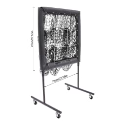 Portable Baseball Training Net with 360° Wheels, 3 Height Adjustable for Backyard Practice, Improves Pitching & Aiming Skills