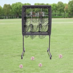 Portable Baseball Training Net with 360° Wheels, 3 Height Adjustable for Backyard Practice, Improves Pitching & Aiming Skills