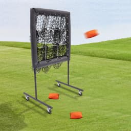 Portable Baseball Training Net with 360° Wheels, 3 Height Adjustable for Backyard Practice, Improves Pitching & Aiming Skills