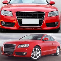 For Audi A5 Coupe Standard Bumper 2008-2011 Honeycomb Fog Light Grille Cover