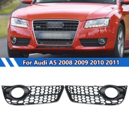 For Audi A5 Coupe Standard Bumper 2008-2011 Honeycomb Fog Light Grille Cover
