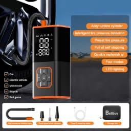 Portable car tyre inflator,tyre air pump, car air compressor, digital air compressor suitable for cars, motorcycles and bicycles