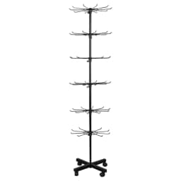6 Tier Retail Display Stand with Height Adjustable for Hat Sock Jewellery(Black)
