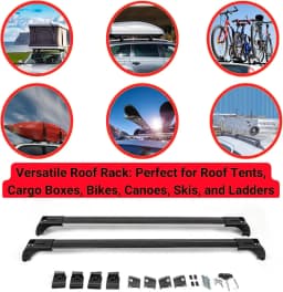 2X Car Roof Bars for Seat Ibiza 2010-2017 Lockable Roof Rack Cross Bars Black