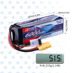 SIGP 4S 14.8V Lipo Battery 5100mAh 6000mAh 70C with XT90 EC5 Plug for RC Car Truck Boat Vehicles Tank Buggy Racing Hobby 2 Packs