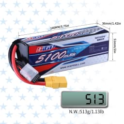 SIGP 4S 14.8V Lipo Battery 5100mAh 6000mAh 70C with XT90 EC5 Plug for RC Car Truck Boat Vehicles Tank Buggy Racing Hobby 2 Packs